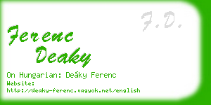 ferenc deaky business card